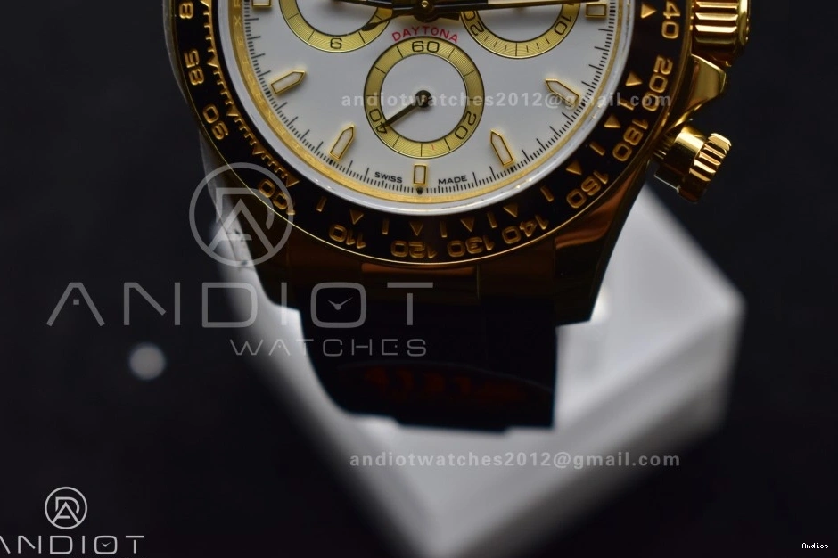 QF SH4131 White Daytona 1:1 (Weighted) Best on Edition Oysterflex 126518 V6 Dial Strap 0313